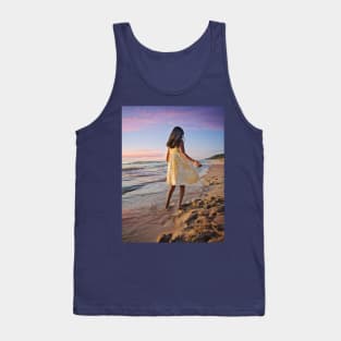 Little girl standing on beach Tank Top